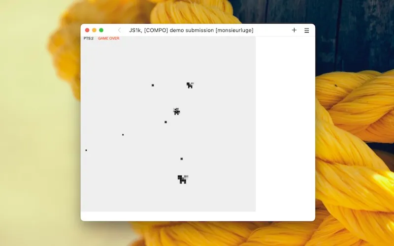 capture d'écran d'une partie tout juste perdue